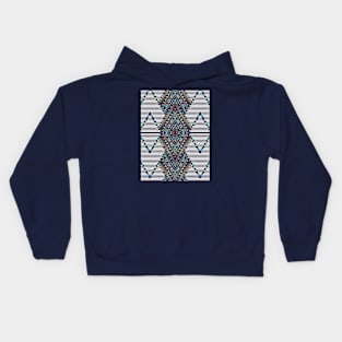 Aztec pattern blue purple aqua Kids Hoodie